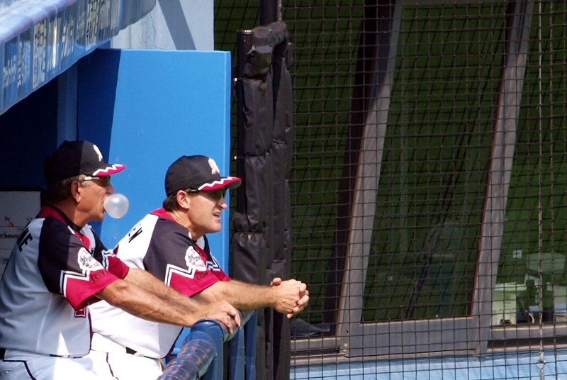 Bobby V and Frank Ramppen hope for the best in the dugout