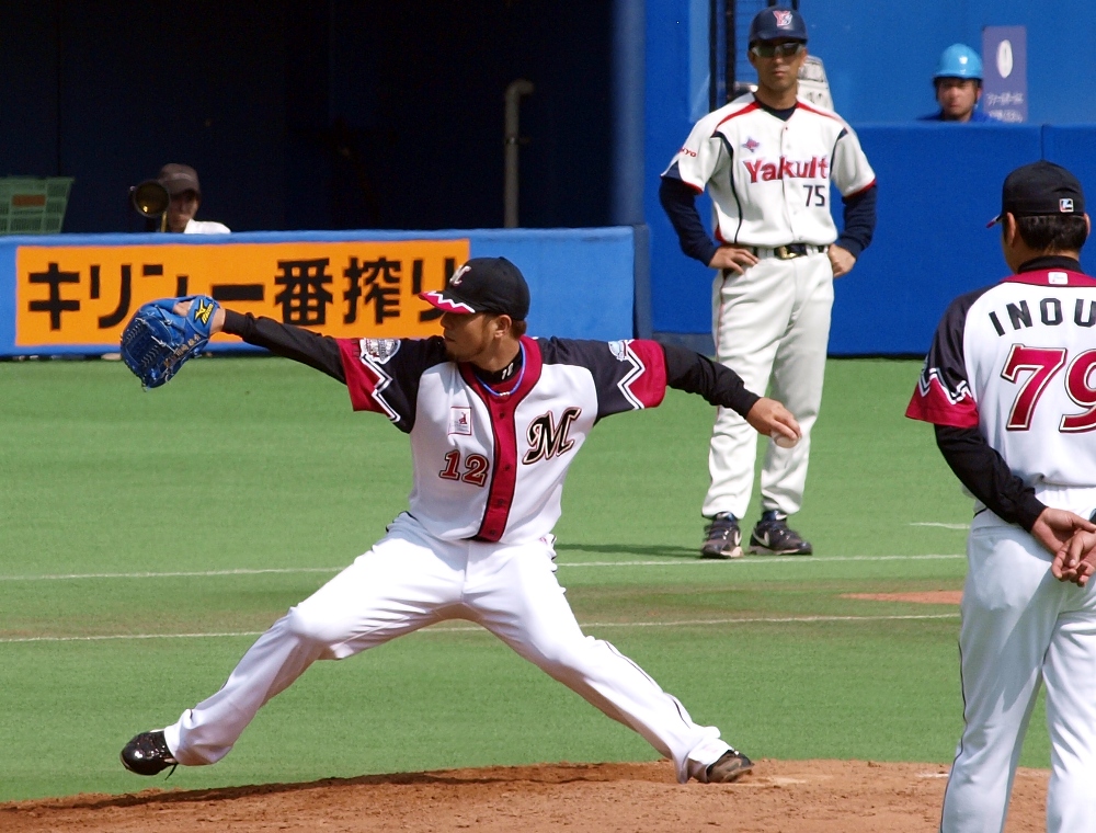 Kawasaki misses the head of Aaron Guiel, though he wouldn't miss later